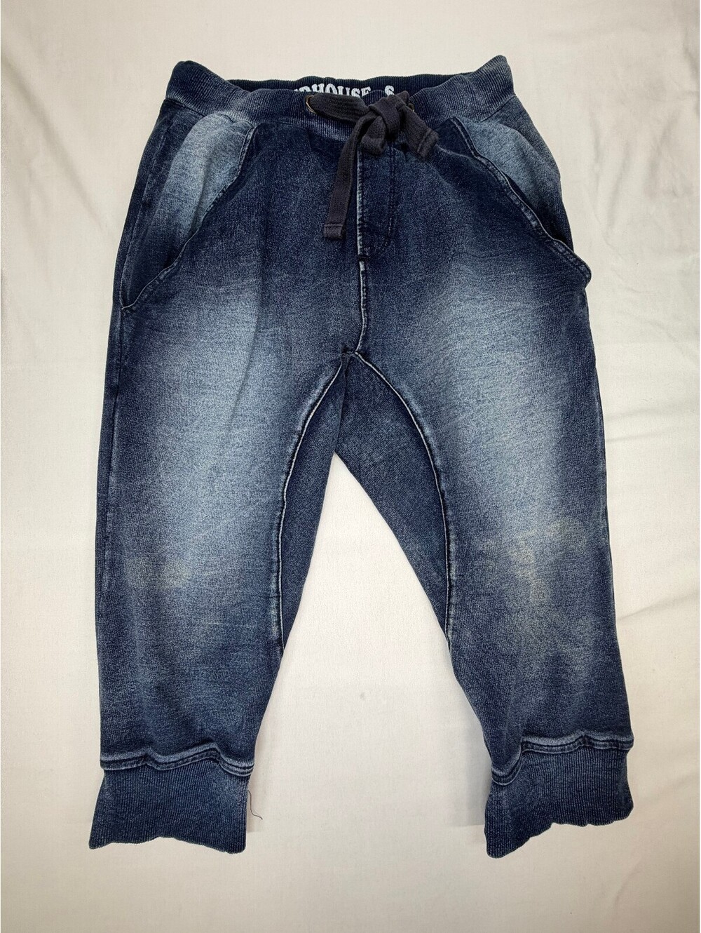 Grindhouse Men's Denim Jogger Pants Elastic Waistband Stretch Size Small Blue